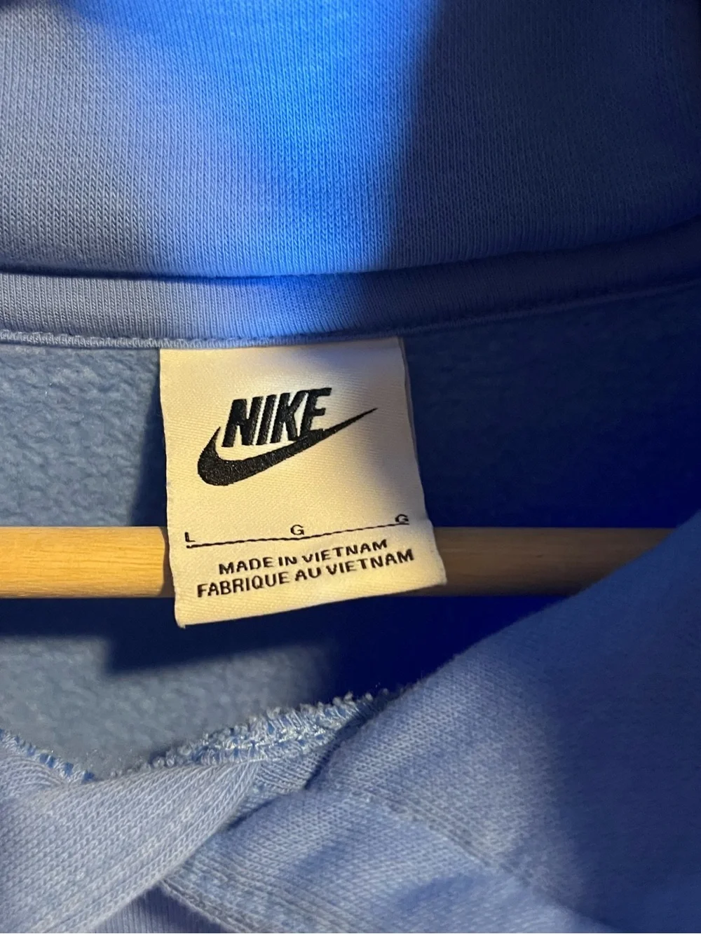Nike Light Blue Liberty Flames Hoodie with Red Accents